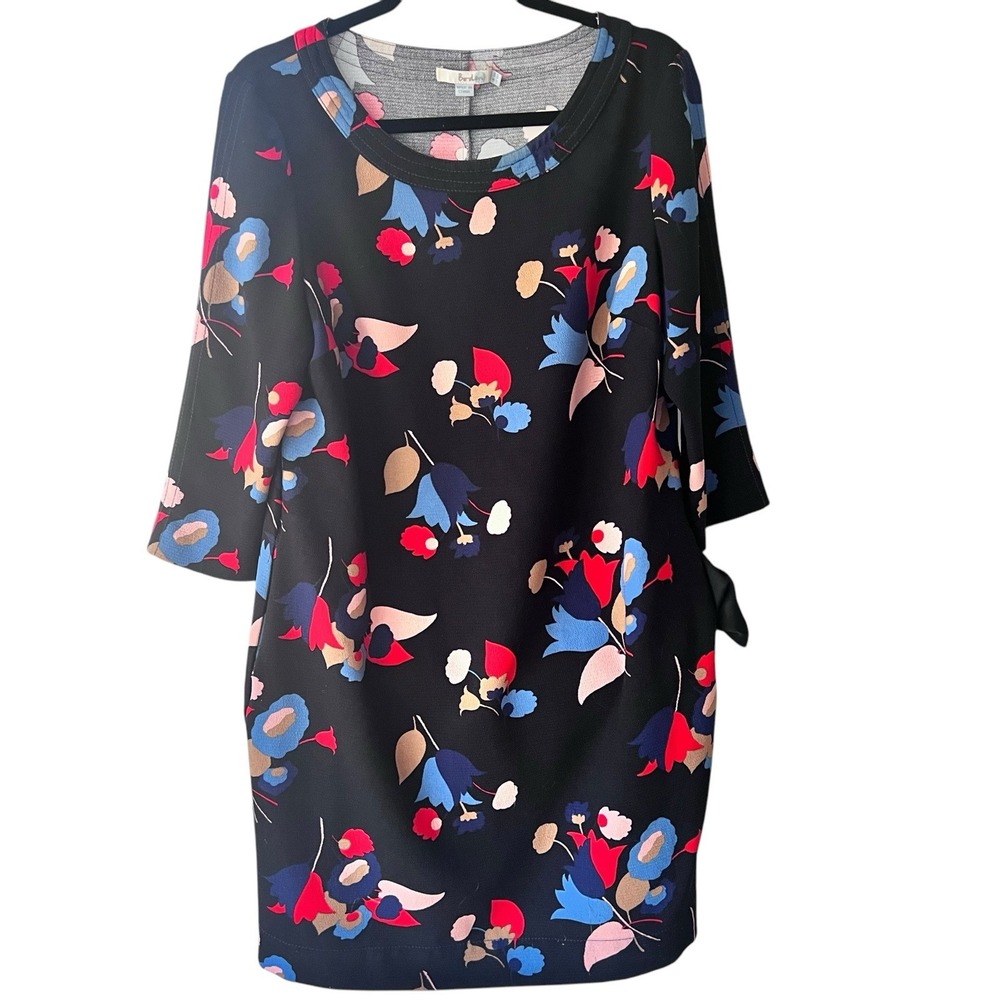 BODEN Sz 10 Alda Shift Dress Black Posey Mod Floral  Abstract‎ Artsy Bloomcore - Picture 4 of 8